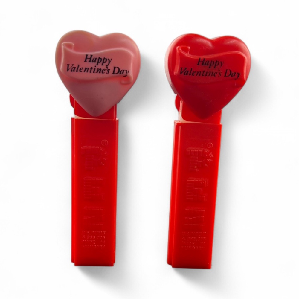 Vintage Valentine's Day Footless Heart PEZ Dispensers